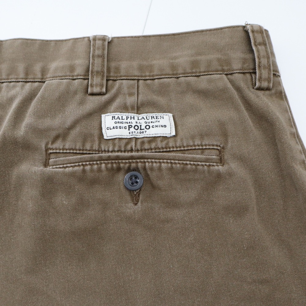 Polo Ralph Lauren Prospect Short Mens 40 Brown Classic Chino Cotton Flat Front - Picture 5 of 9